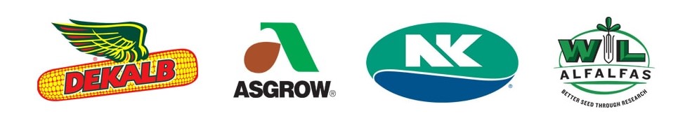 dekalb, asgrow, brevant, nk, and w-l alfalfas seed logos